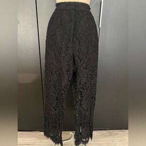 WAYF Black lace, crochet, slacks, pants size small cocktail party pants